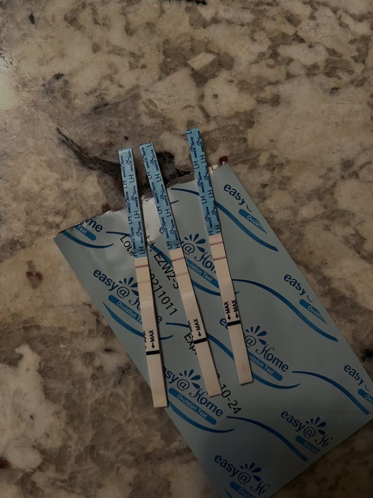 LH test strips across three days