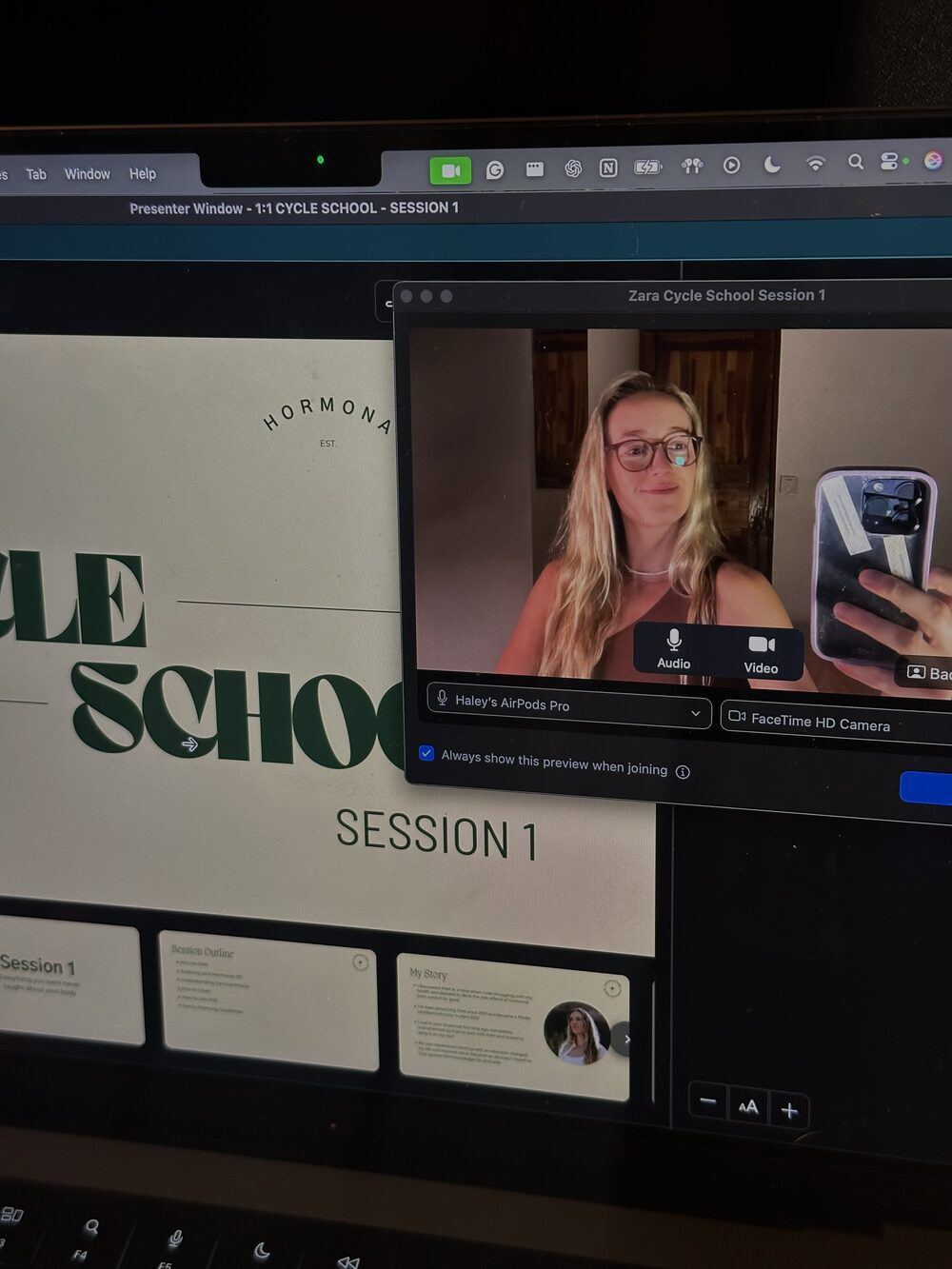 Hales teaching a live Cycle School session